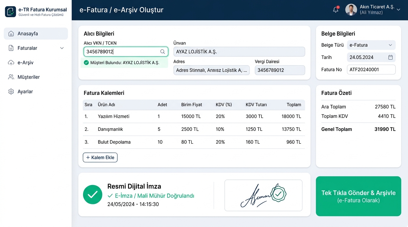 GİB Portal Yerine Kolay ve Hızlı e-Arşiv Fatura Kesme Programı